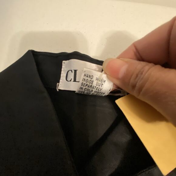 Vintage 90s ClubZ Floral Embroidered Black 2Pc TopShorts OutfitSet LinenCotton S - Picture 6 of 14